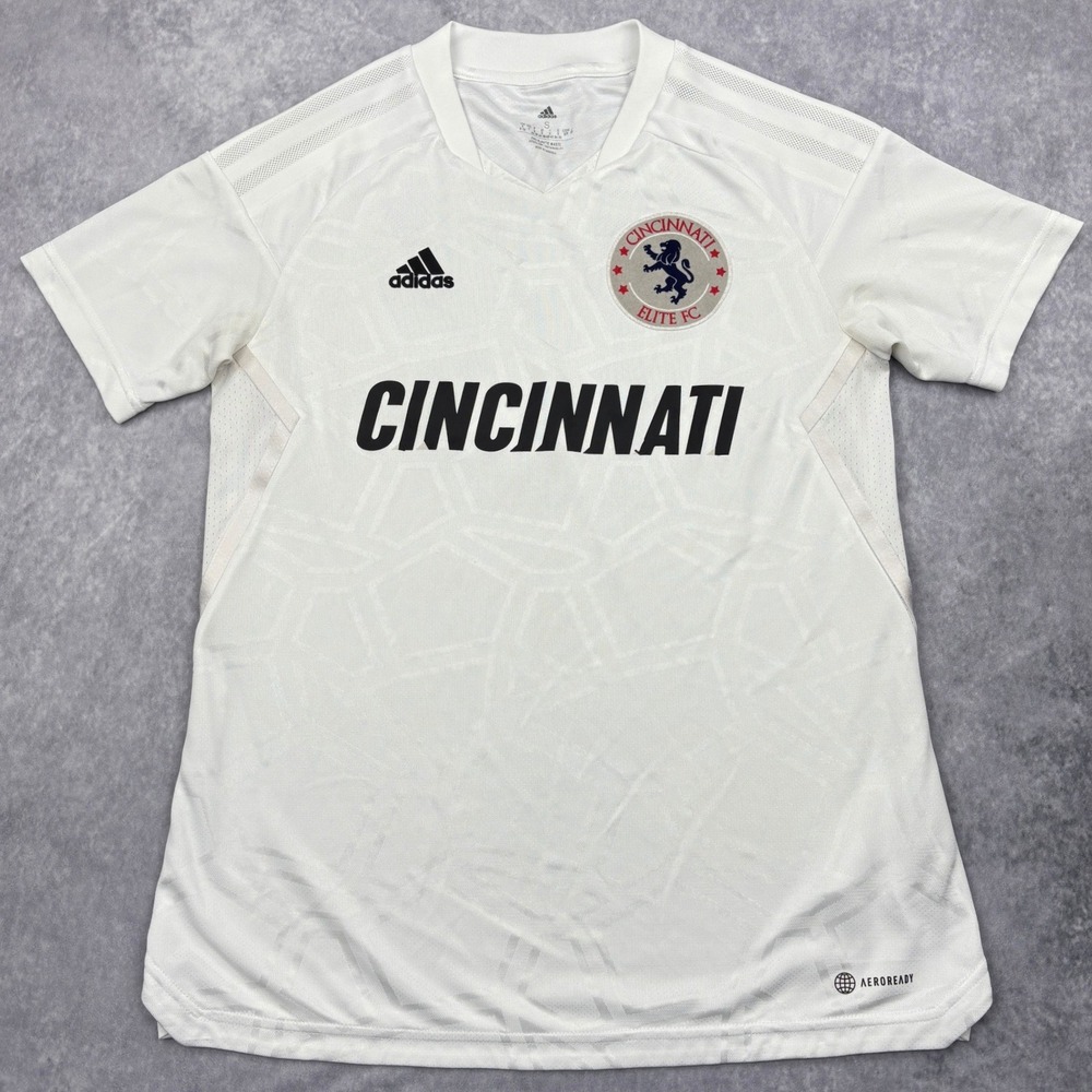 adidas Mens Small White Cincinnati Elite FC AEROREADY Soccer Jersey Shirt 13